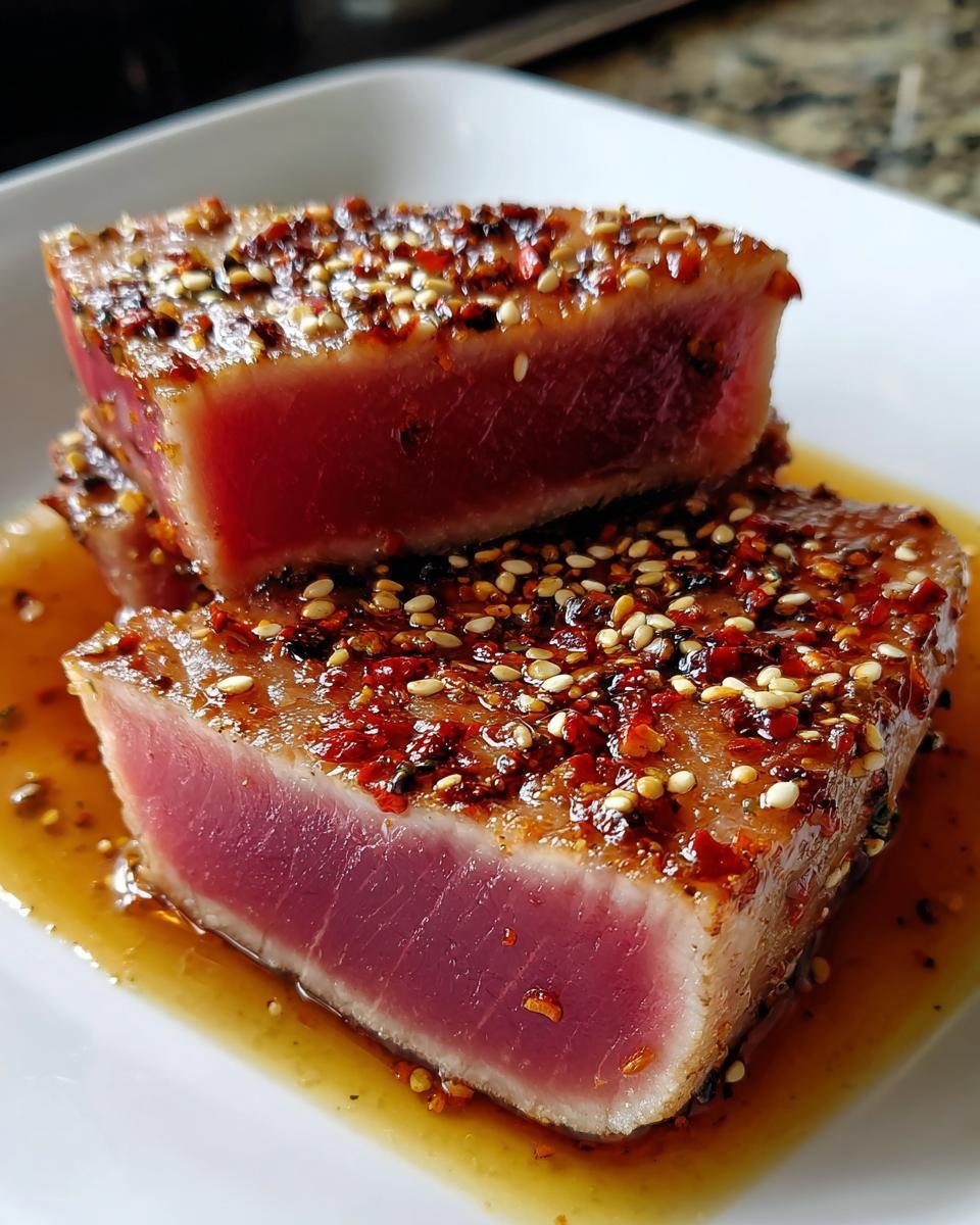 air fryer ahi tuna steak - detail 1