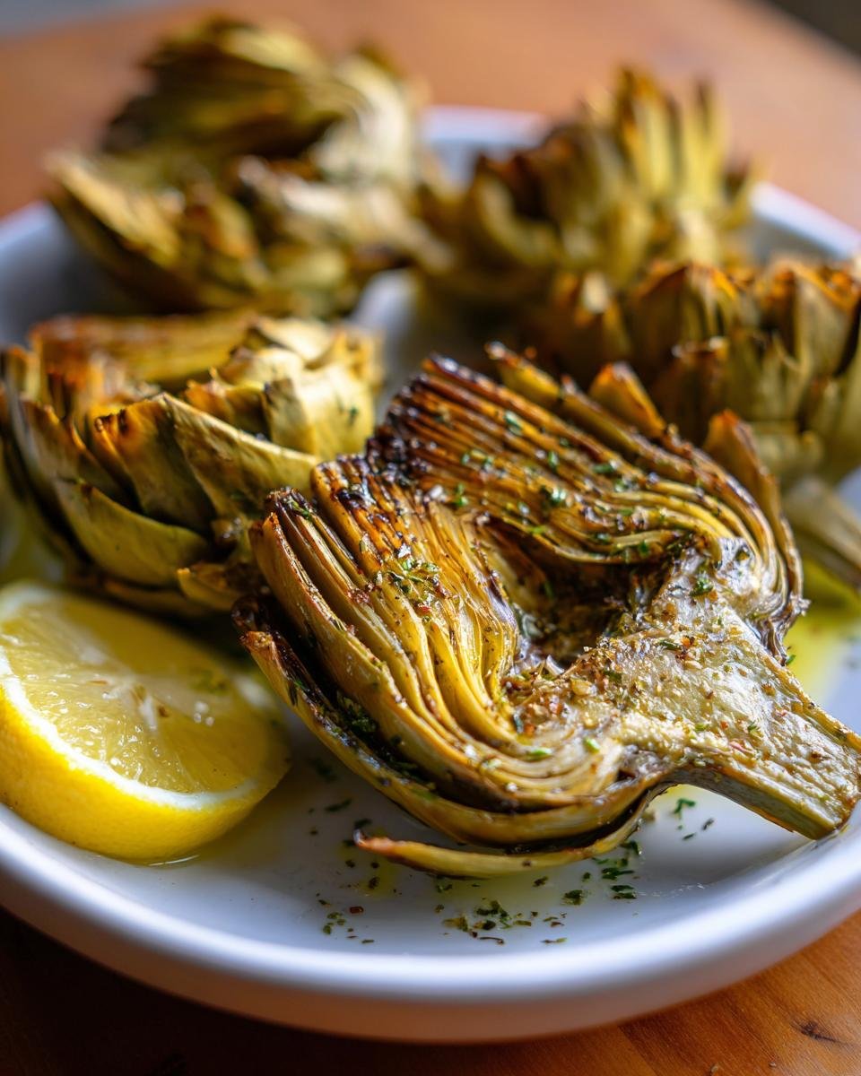 air fryer artichokes - detail 1