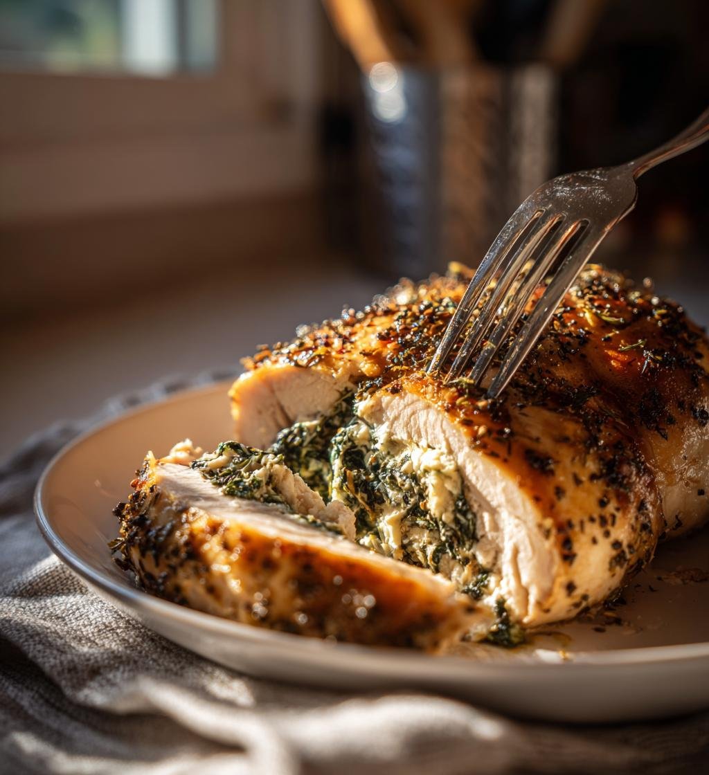 Air-Fryer Stuffed Chicken Breast (spinach & feta) - detail 1