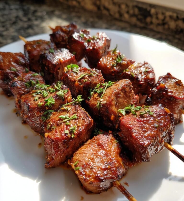 Air fryer beef skewers