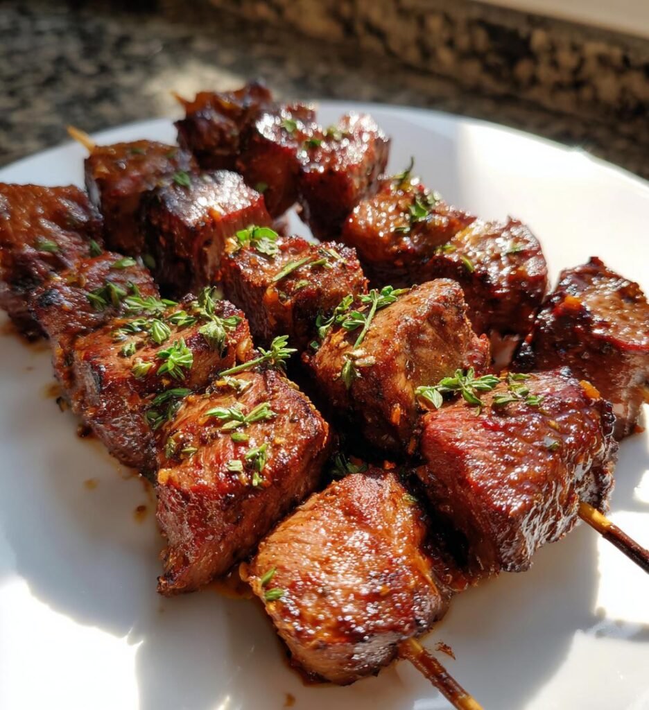 Air fryer beef skewers