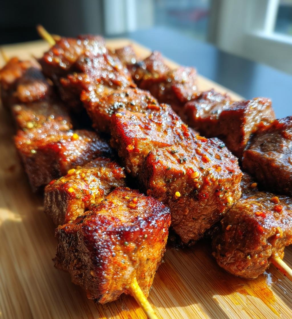 Air fryer beef skewers