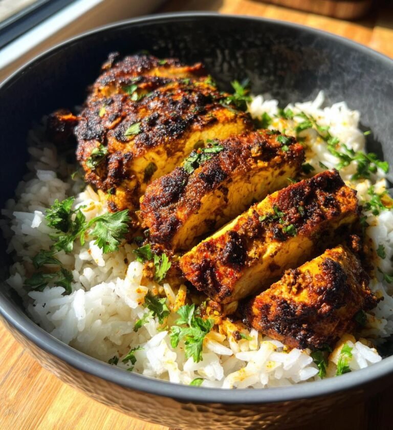 Air fryer chicken shawarma with rice