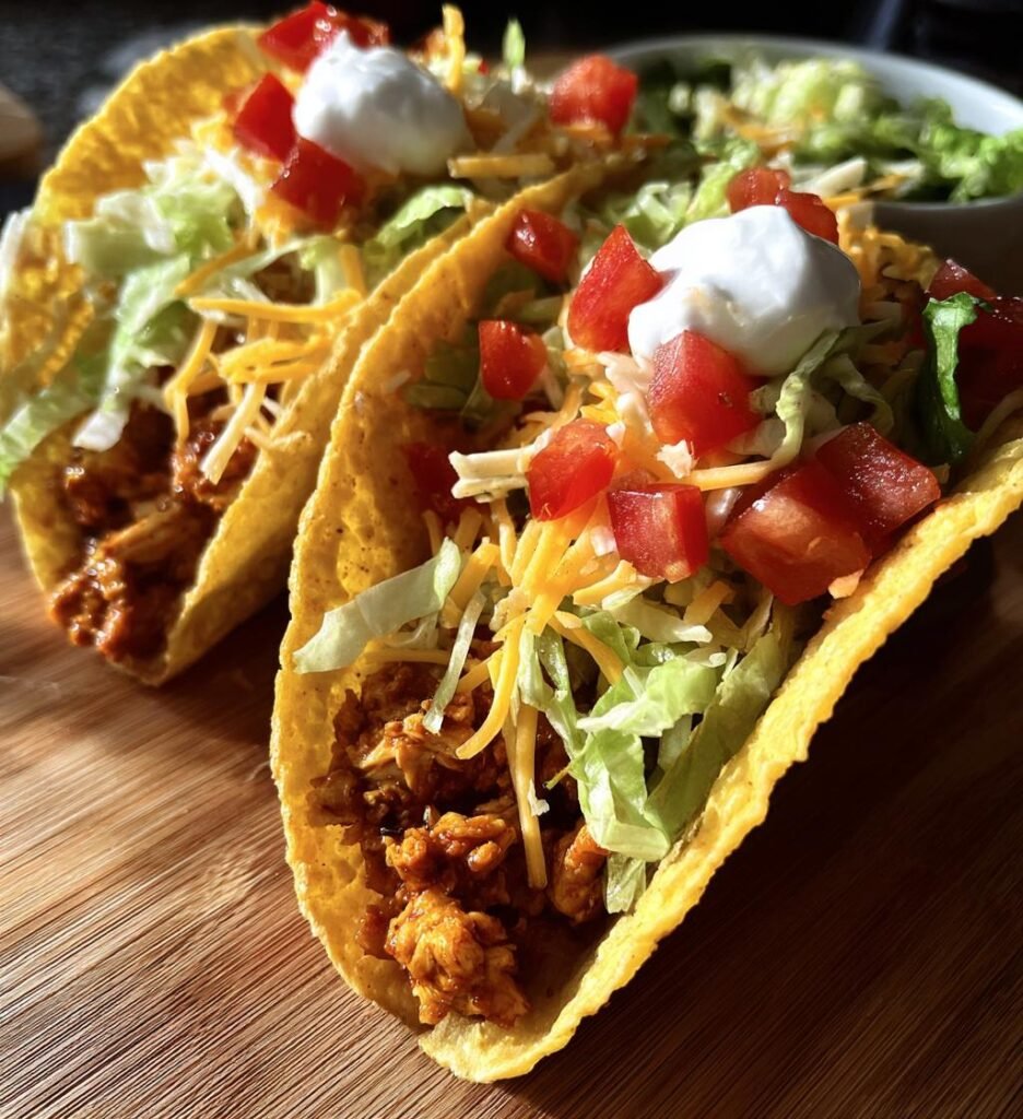 Air fryer chicken tacos