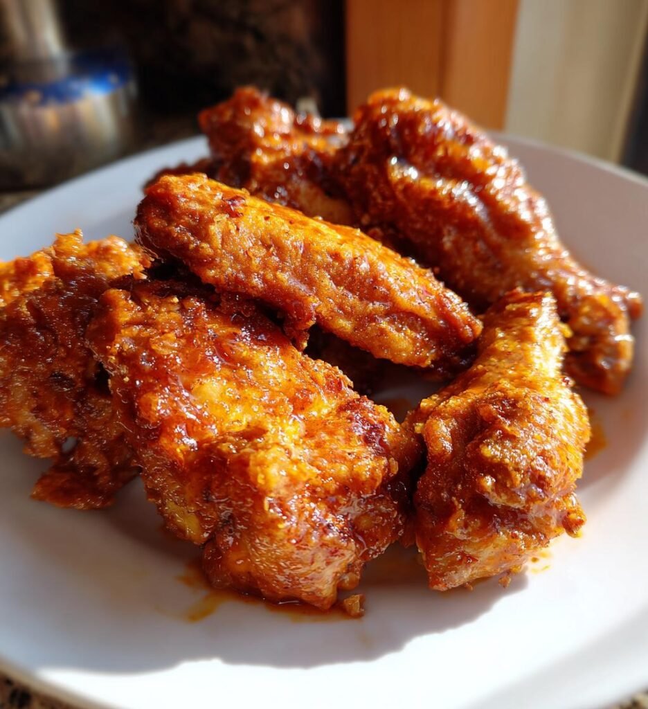 Air fryer chicken wings (buffalo style)