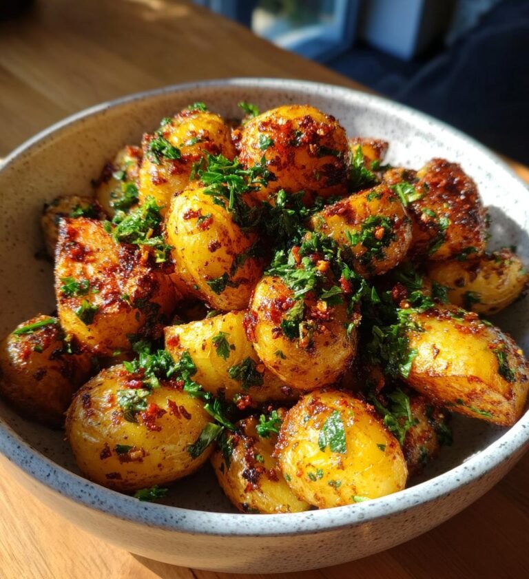 Air fryer crispy garlic potatoes