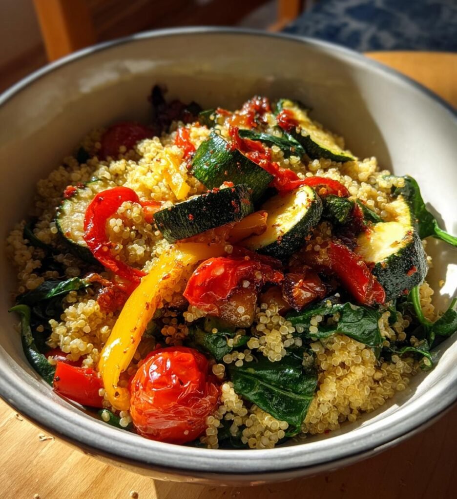 Air fryer grain bowls with vegetables