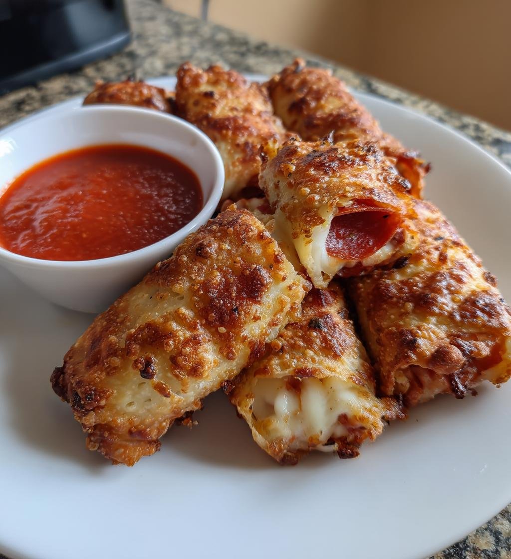 Air fryer pizza rolls - detail 1