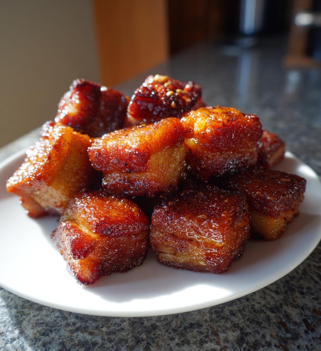 Air fryer pork belly bites