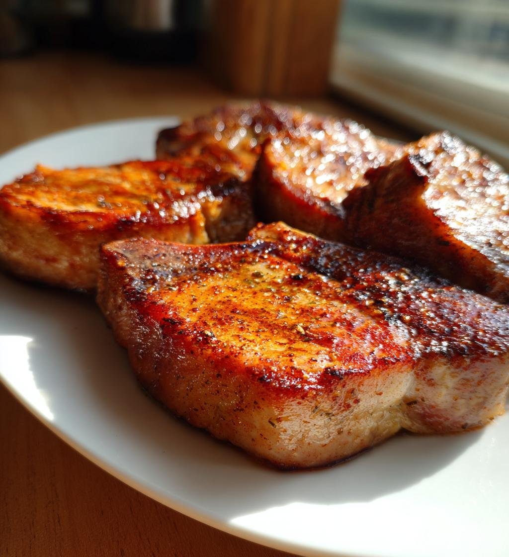 Air fryer pork chops (simple 3 ingredients)