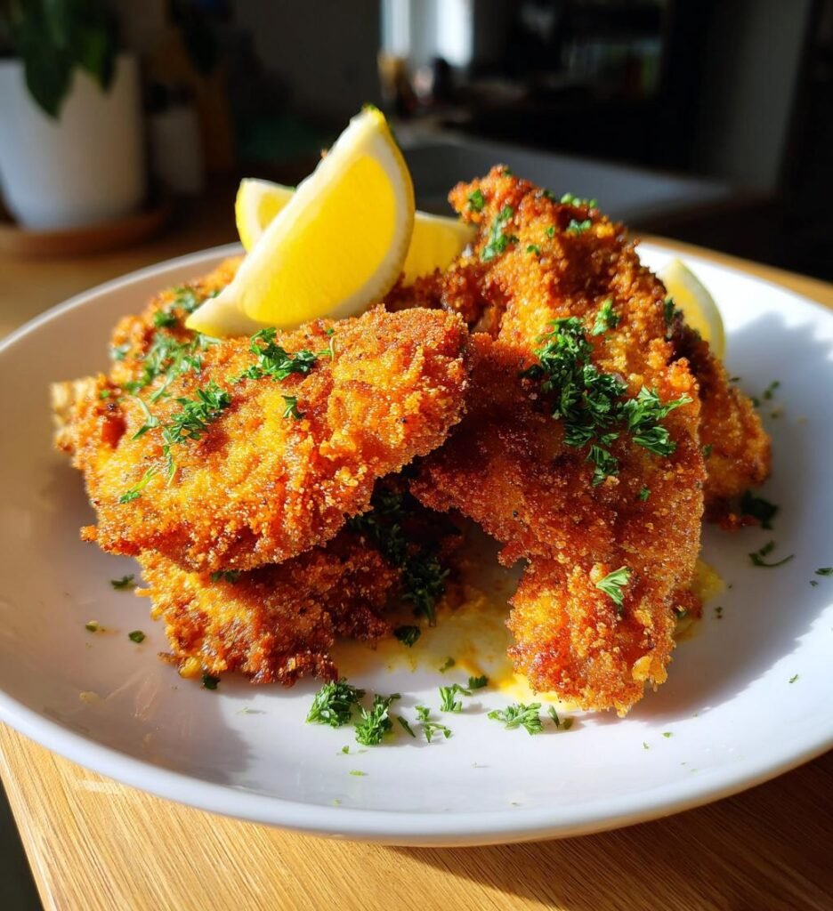 Air fryer pork schnitzel