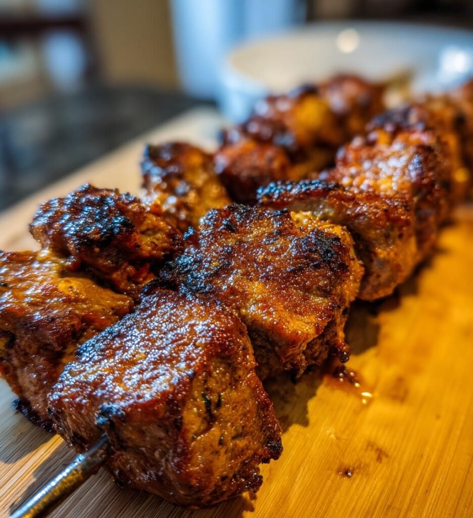 Air fryer beef skewers