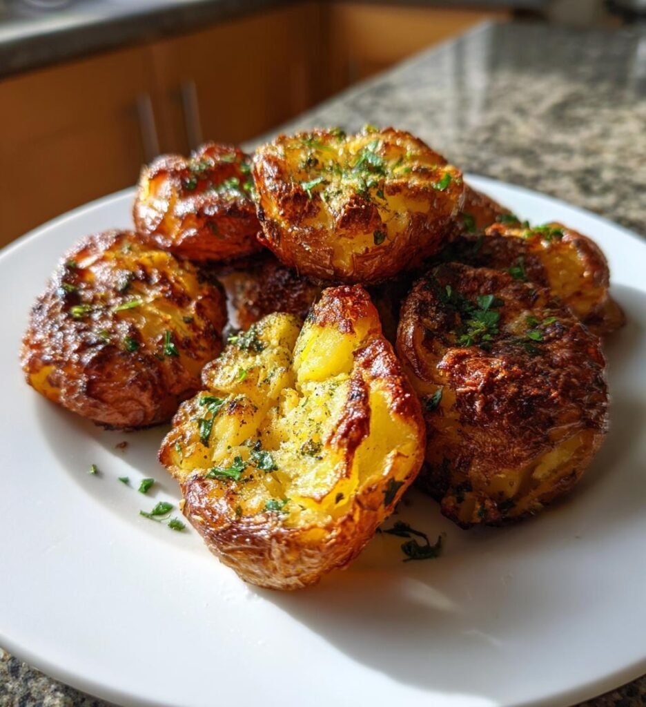 Air fryer crispy smashed potatoes 🥔