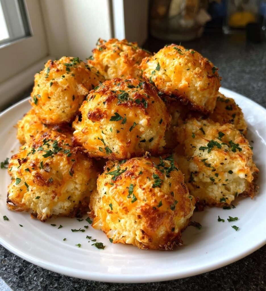 Air Fryer Cauliflower Cheese Bites