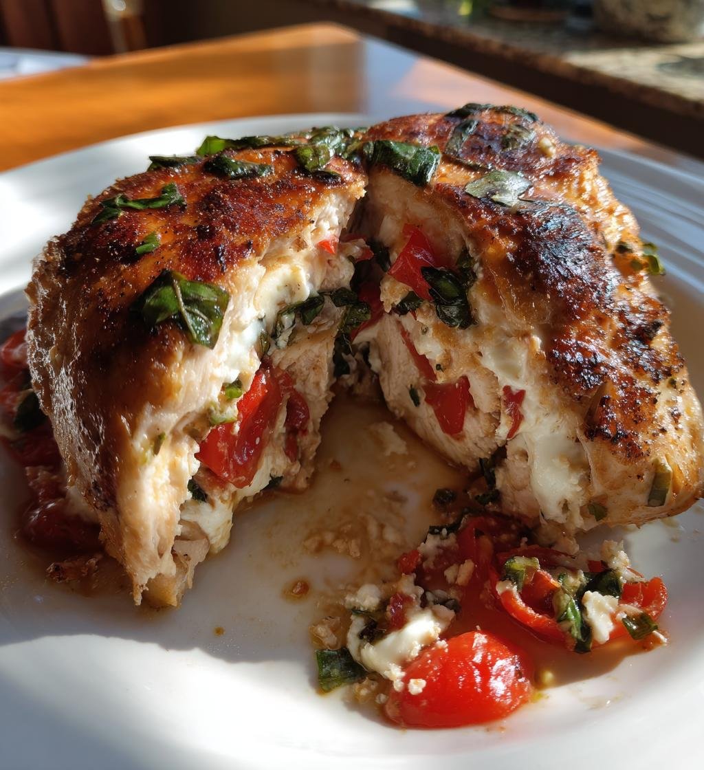 Air Fryer Caprese Stuffed Chicken Breast