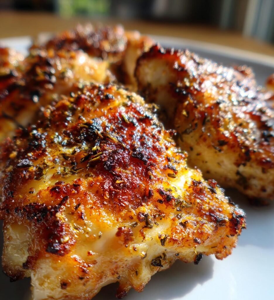Air Fryer Garlic Parmesan Crusted Chicken Breast