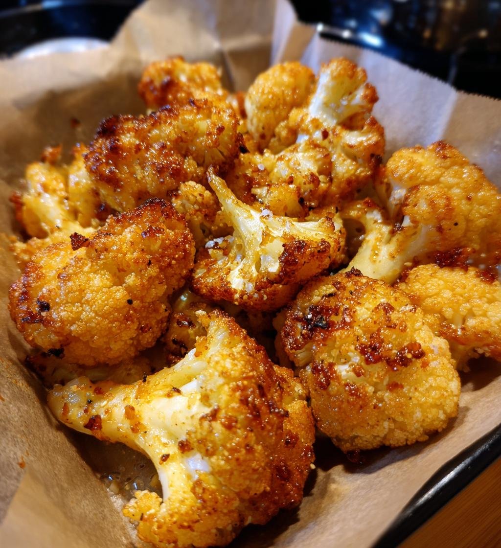 Air Fryer Garlic Roasted Cauliflower