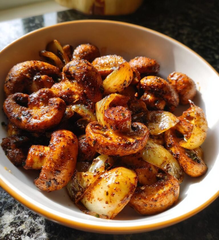 Air Fryer Mushrooms & Onions Combo