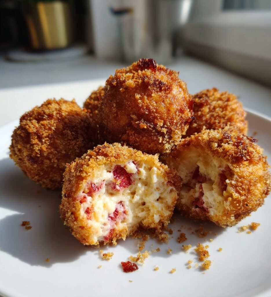 Air Fryer Strawberry Cheesecake Bites