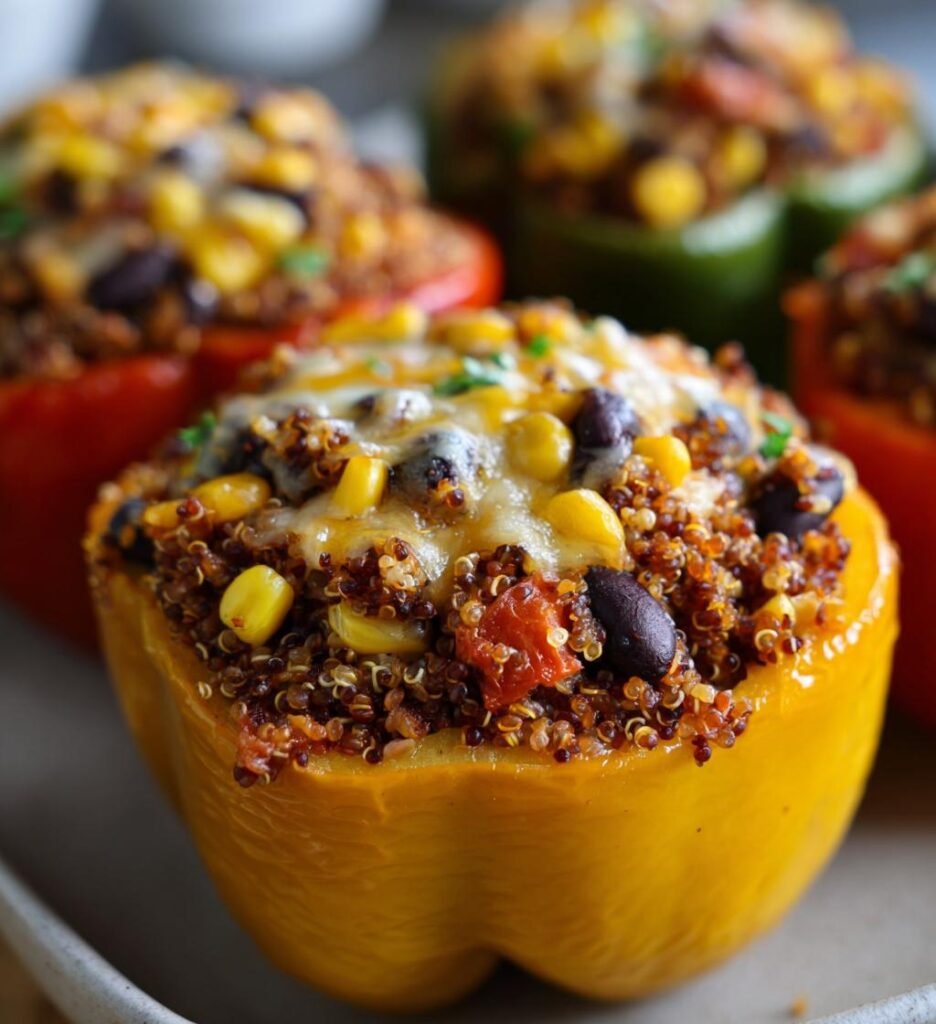 Air Fryer Stuffed Bell Peppers (Vegetarian)