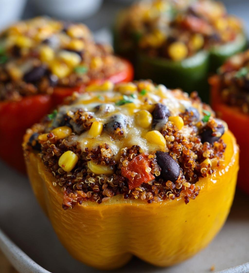Air Fryer Stuffed Bell Peppers (Vegetarian)